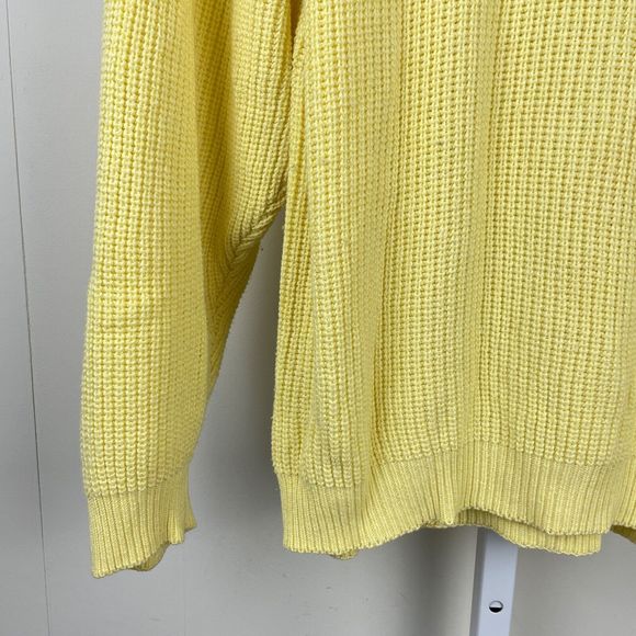 Vintage 80s Brookline Womens Yellow Pullover Sweater Chunky Knit Small - Picture 4 of 7